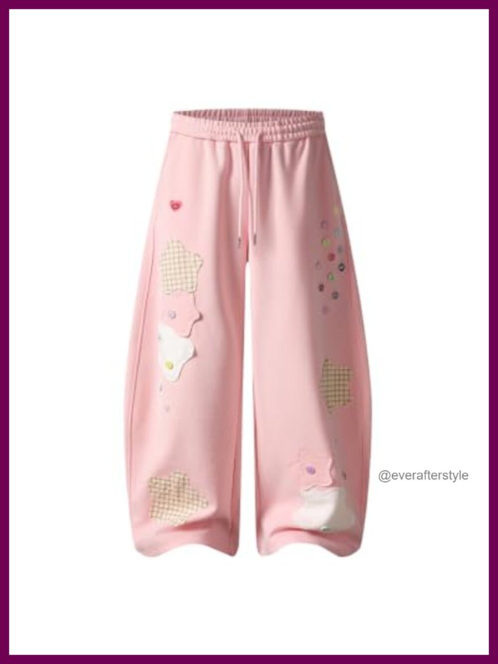 Star Patch Baggy Barrel Sweatpants Wide Leg Y2K Streetwear Pants